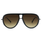 Ivy Luxe - Yellow Tangle-Free Round Aviator Sunglasses