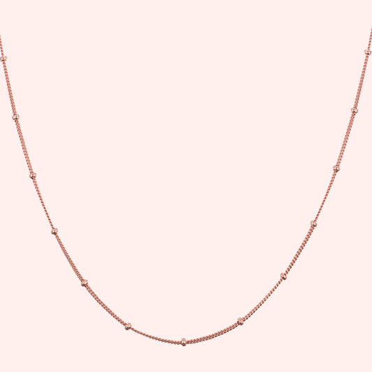 Topfoxx Jewelry Sterling Silver Necklace Whisper Rose Gold Chain