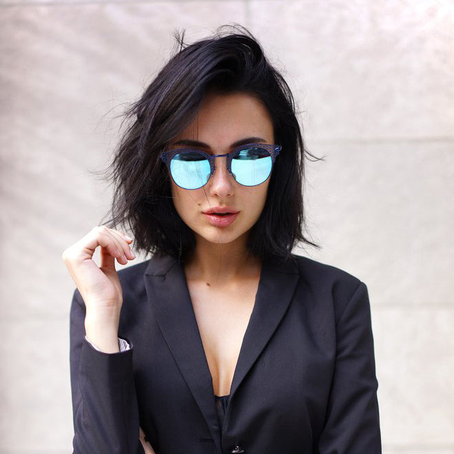 Topfoxx Sunglasses Angel Round Lens Aqua Blue