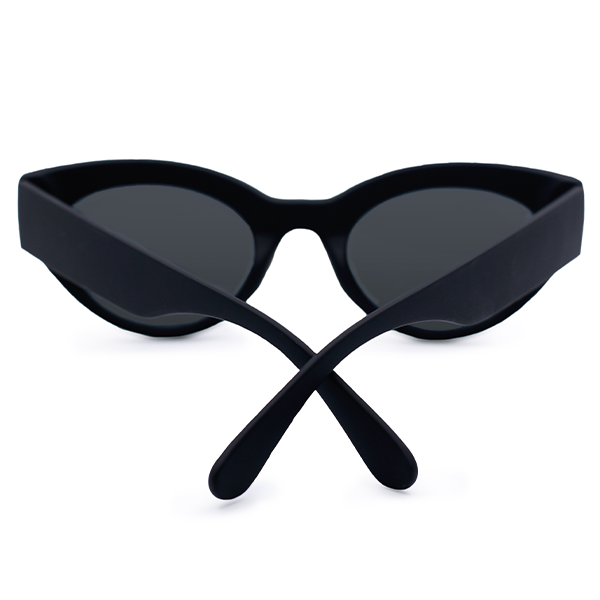 TopFoxx - Elizabeth - Black Oversized Cat Eye Sunglasses for women - Fashion Sunnies - Back Profile
