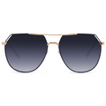 Aviator Sunglasses for Women Oversized -  Black and Gold Aviator - Farrah Midnight - TopFoxx 