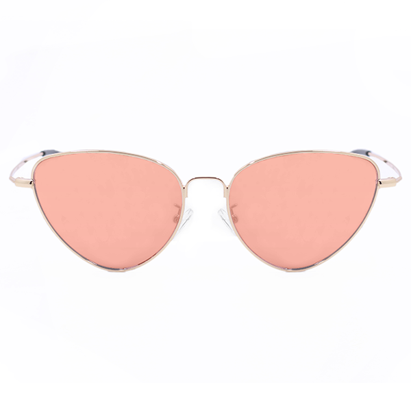 Oversized Cat Eye Sunglasses for Women - Rode Gold Mirrored Cat Eye Sunnies - Felina - TopFoxx