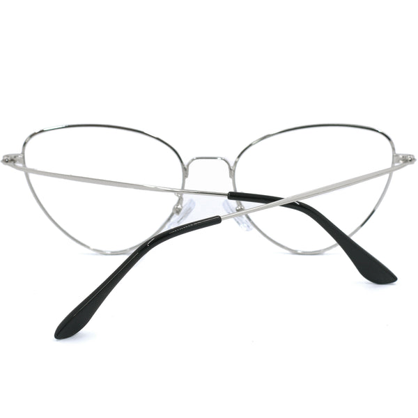 TopFoxx - Felina Blue - Silver Womens Anti-Blue Light Glasses - Back Profile