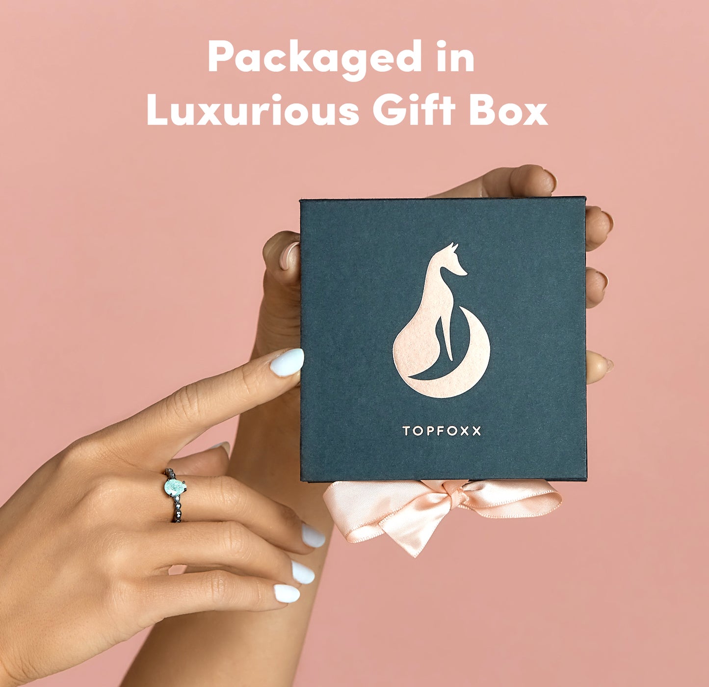 Topfoxx Jewelry Sterling Silver Necklace Teardrop Pendant Pink Luxury Gift Box