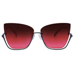 Vixen - Black Lens Black Frame Metal Cateye Sunglasses