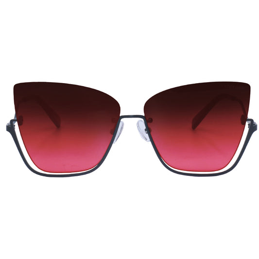 TopFoxx - Vixen Ruby - Oversized Cat Eye Sunglasses for Women - Rimless Sunglasses for women