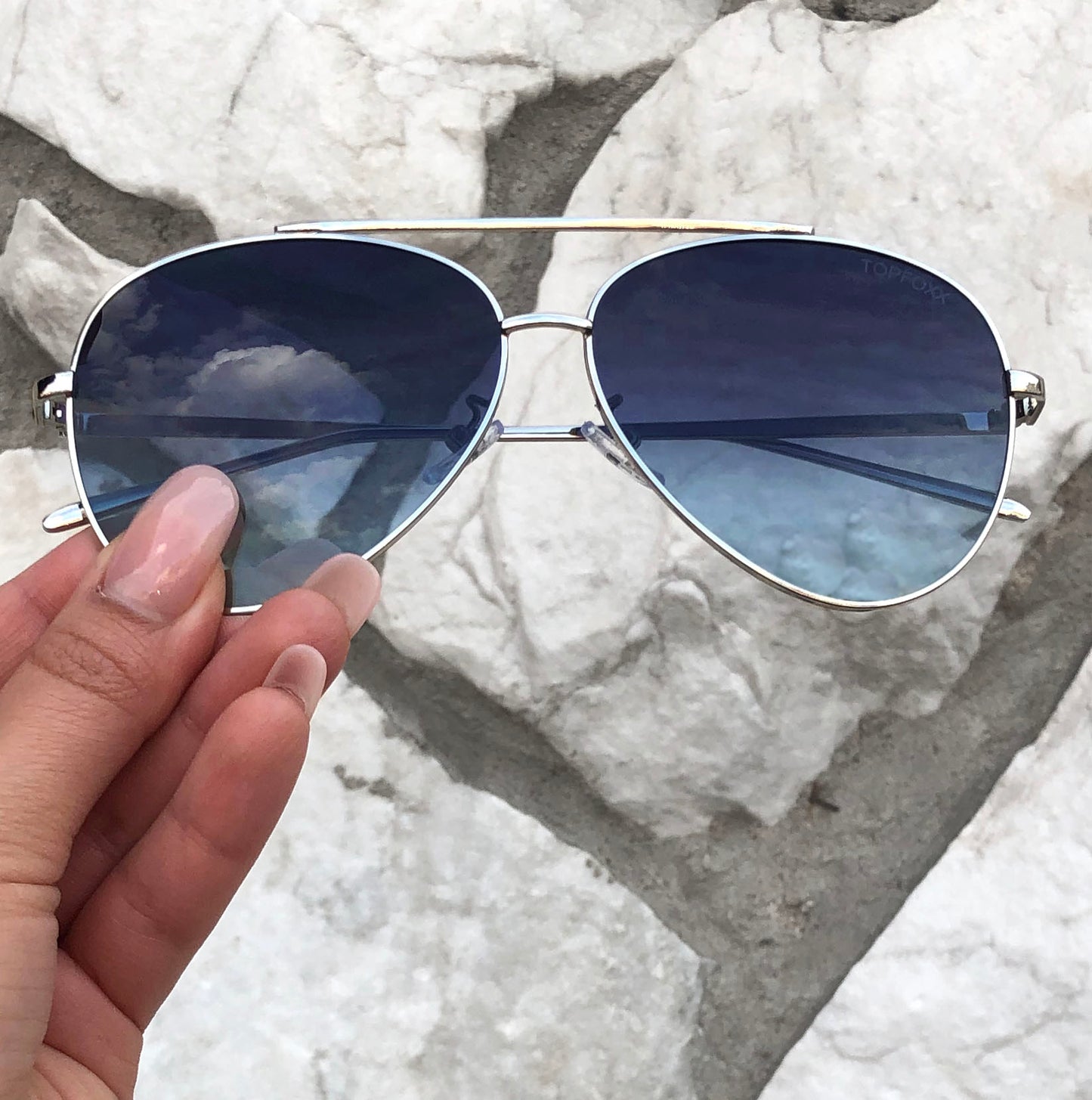 Topfoxx Sunglasses Amelia Aviators Faded Blue