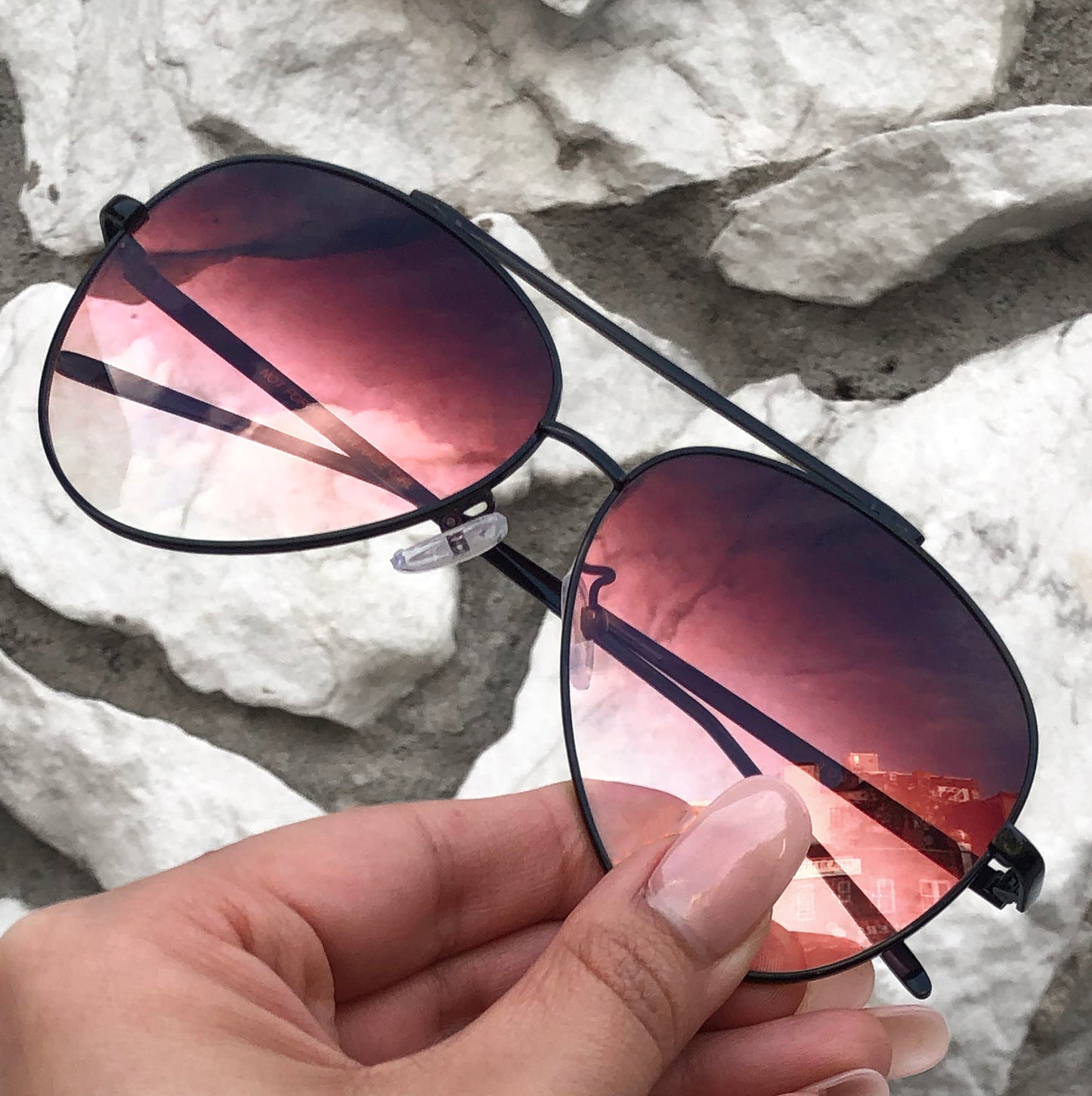 Topfoxx Sunglasses Amelia Aviators Faded Burgundy