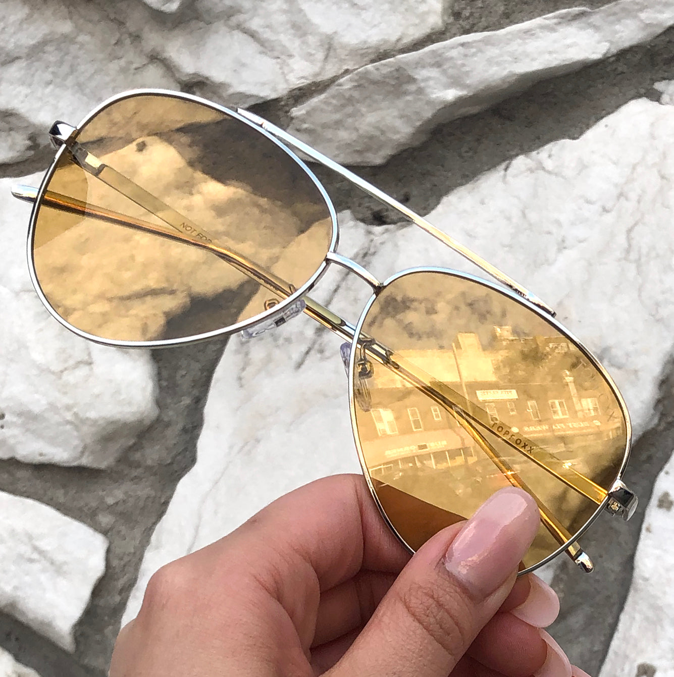 Topfoxx Sunglasses Amelia Aviators Golden Yellow
