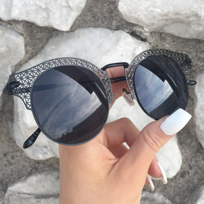 Topfoxx Sunglasses Angel Round Lens Black