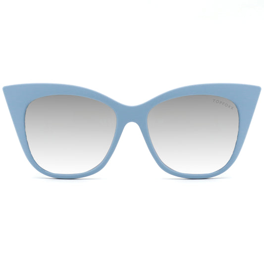 TopFoxx - Venice - Blue Silver Cat Eye Oversized Sunglasses for women - Model 