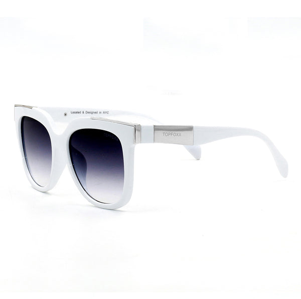 Spring Summer 2022 Fashion Trendy Oversized Sunglasses - Coco White - TopFoxx