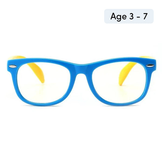 TopFoxx Junie Blue Yellow Kids Anti-Blue Light Glasses