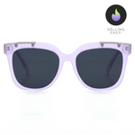 Coco - White Frame Faded Black Lens Wayfarer Sunglasses