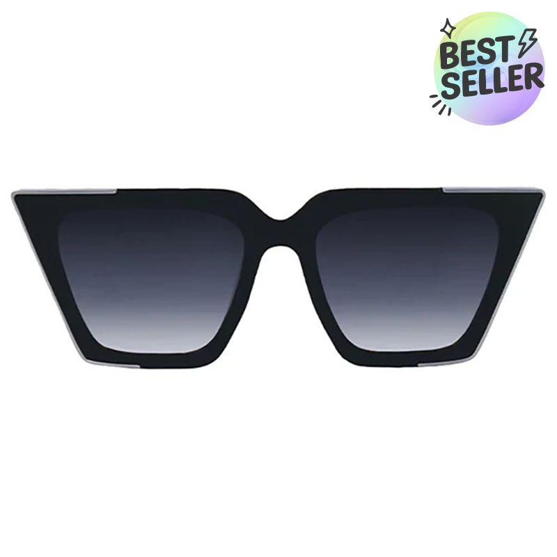 The CEO - Black Faded Black Lens Cateye Sunglasses