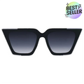 The CEO - Black Faded Black Lens Cateye Sunglasses