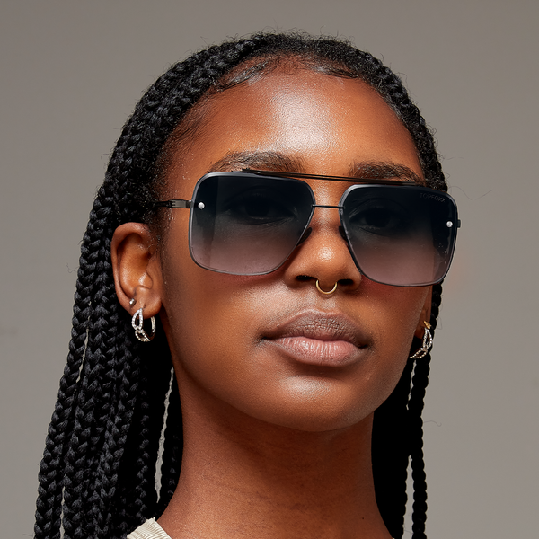Bella Midnight - Tangle Free Aviator Sunglasses – TopFoxx Bella Midnight - Tangle Free Aviator Sunglasses – TopFoxx