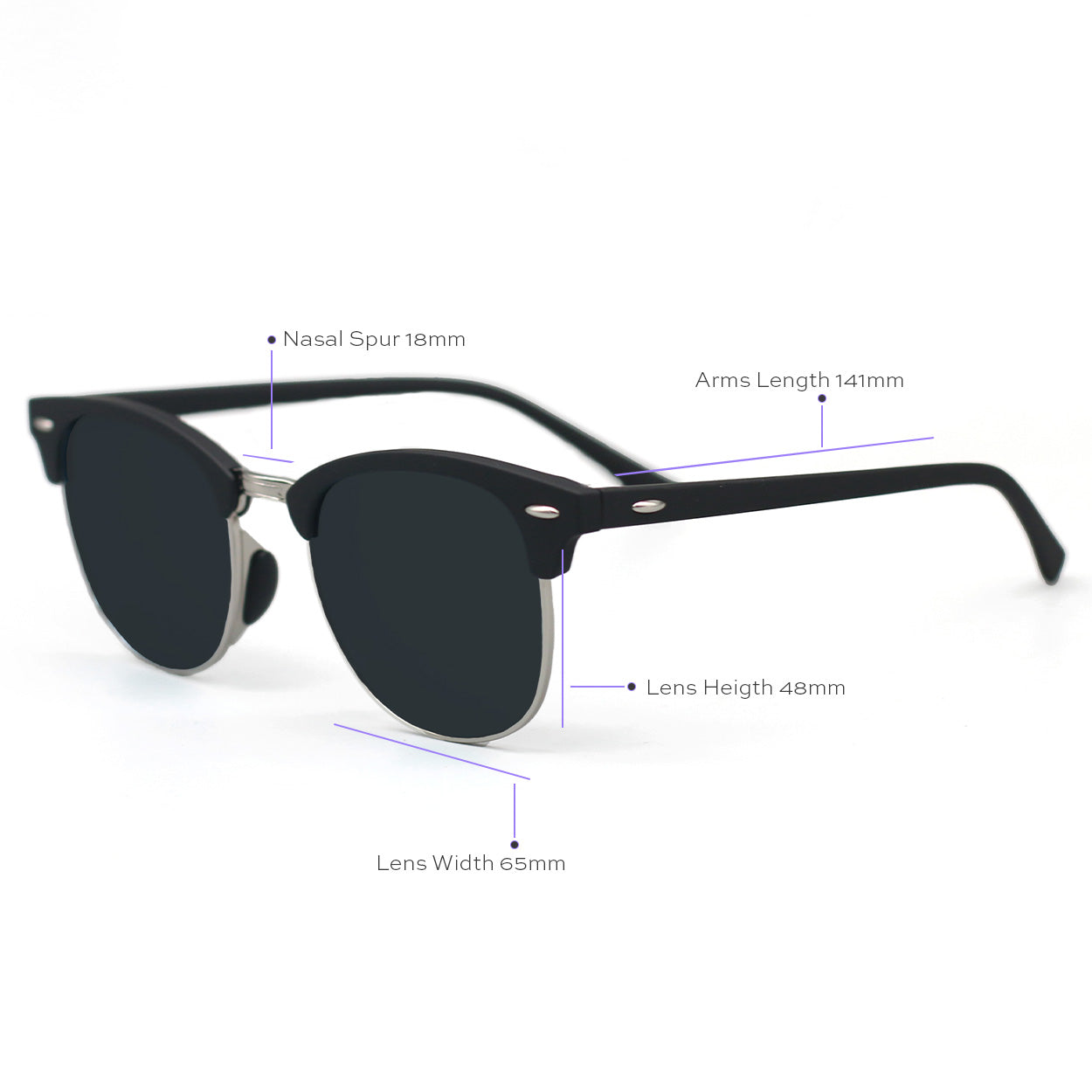 The Masters – Tangle Free Black Clubmaster Sunglasses – TopFoxx