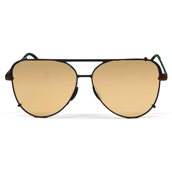 Cristina Tangle Free Aviators - Mirrored Brown – TopFoxx
