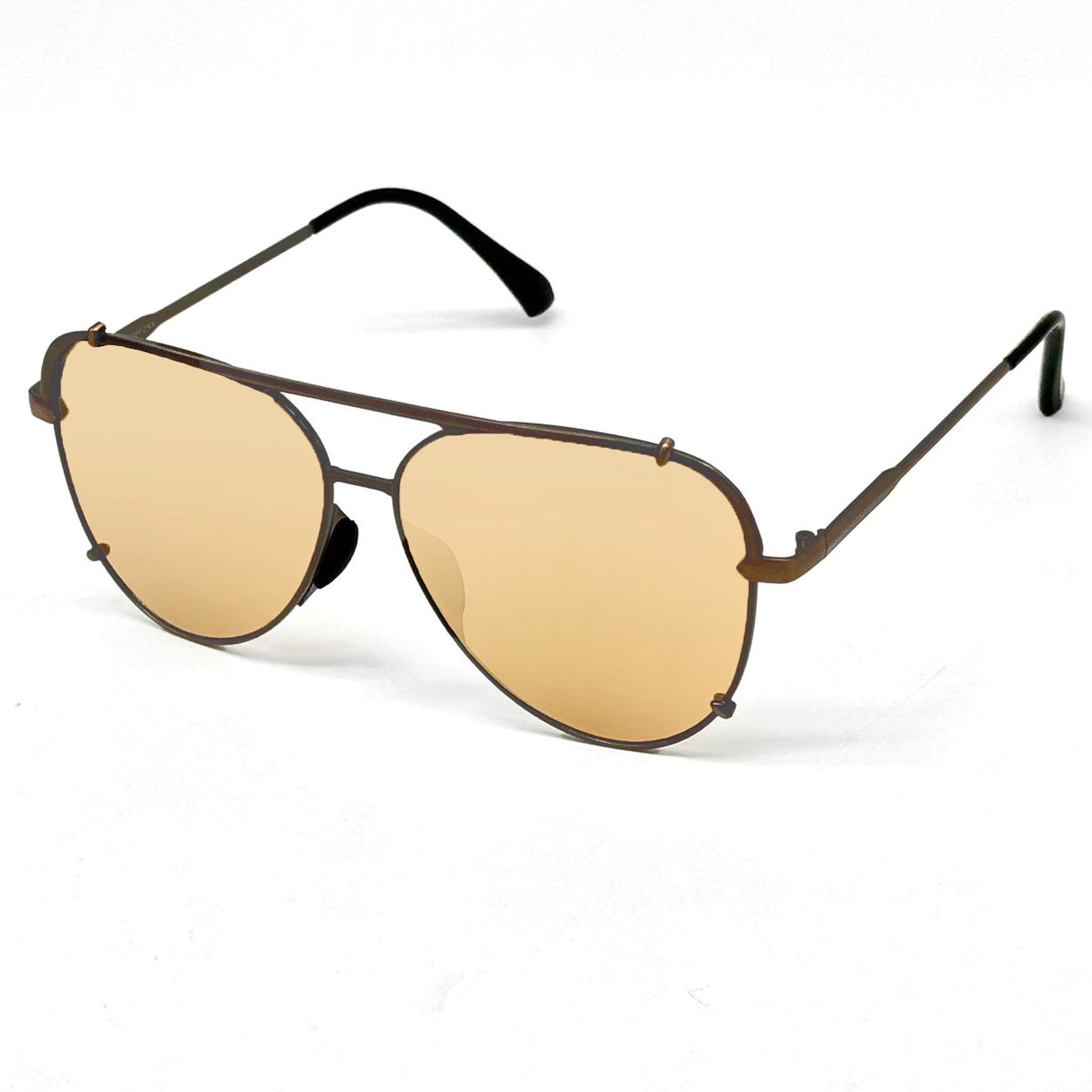 Cristina - Tangle Free - Mirrored Brown Aviator Sunglasses