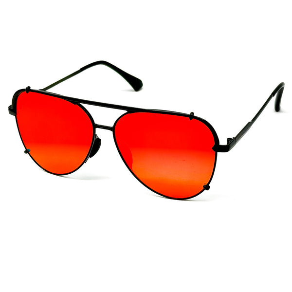 Cristina Tangle Free Aviators Mirrored Red – TopFoxx