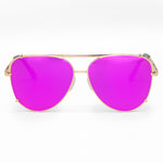 Cristina - Tangle Free - Faded Black and Gold Aviator Sunglasses