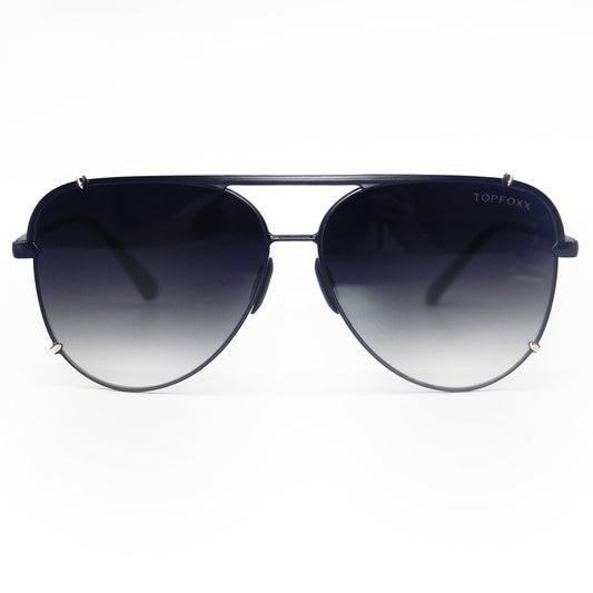 Cristina - Tangle Free - Faded Black and Gold Aviator Sunglasses