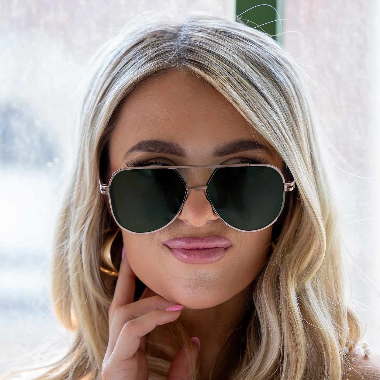 Untangled x Emily - Olive Tangle Free Aviator Sunglasses – TopFoxx