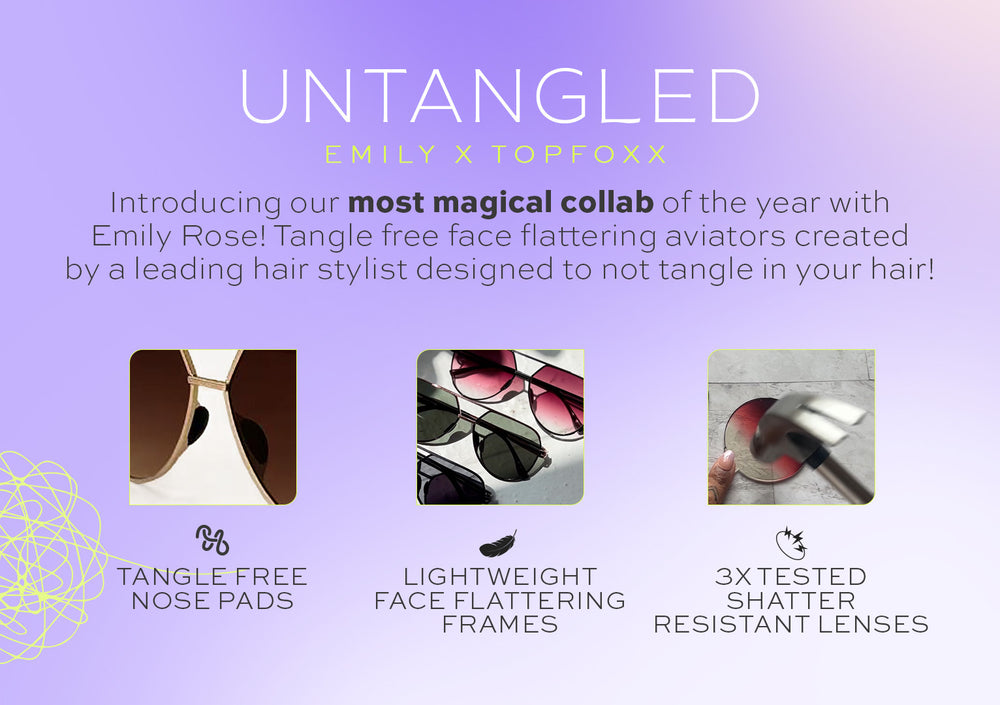 Child Untangled Untangled X Emily - Brown Tangle Free Aviator Sunglasses – TopFoxx