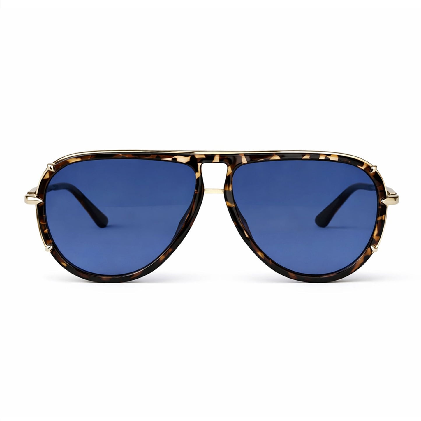 Ivy Luxe - Blue Tangle-Free Round Aviator Sunglasses