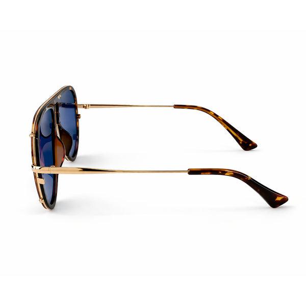 Ivy Luxe - Blue Tangle-Free Round Aviator Sunglasses