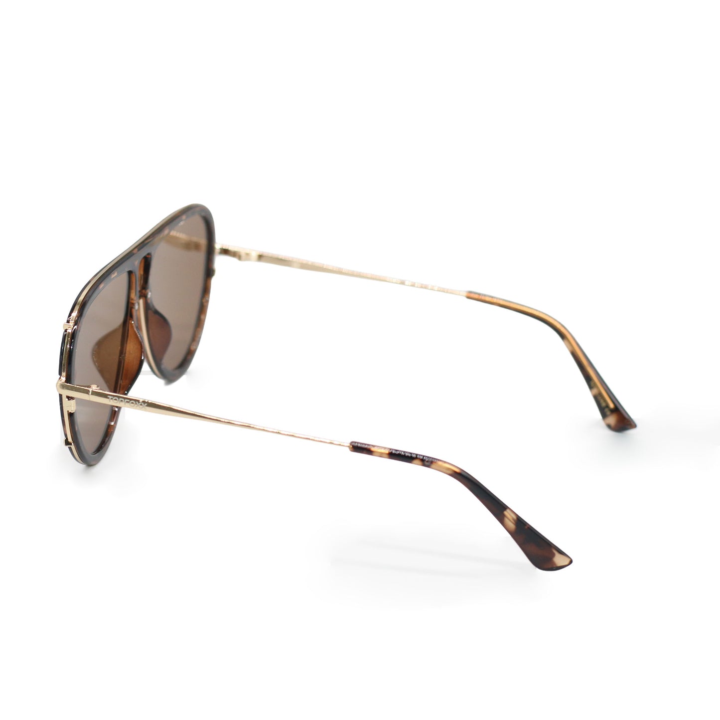 Ivy Luxe - Bronze Tangle-Free Round Aviator Sunglasses