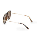 Ivy Luxe - Bronze Tangle-Free Round Aviator Sunglasses