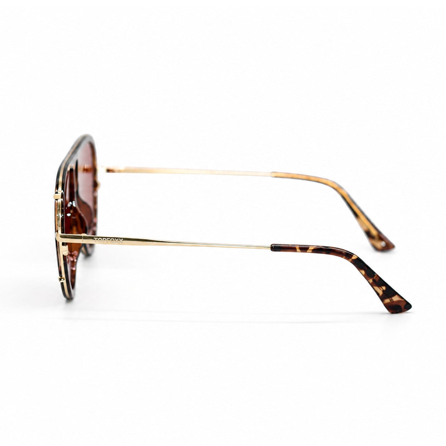 Ivy Luxe - Red Tangle-Free Round Aviator Sunglasses