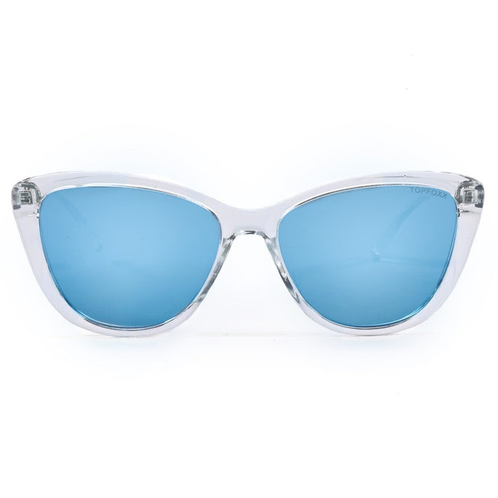 Kara - Mirrored Blue Cat Eye Sunglasses