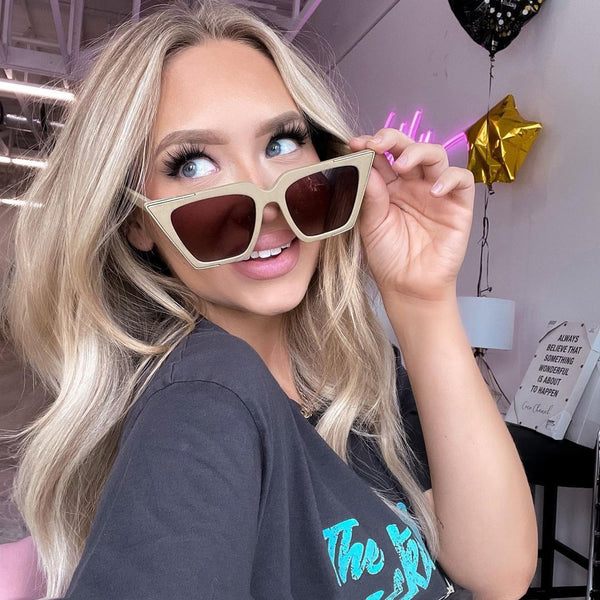 The CEO - Sustainable Nude Frame Brown Lens Cateye Sunglasses