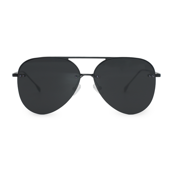 Smaller Megan 2 Jet Black- Aviator Sunglasses