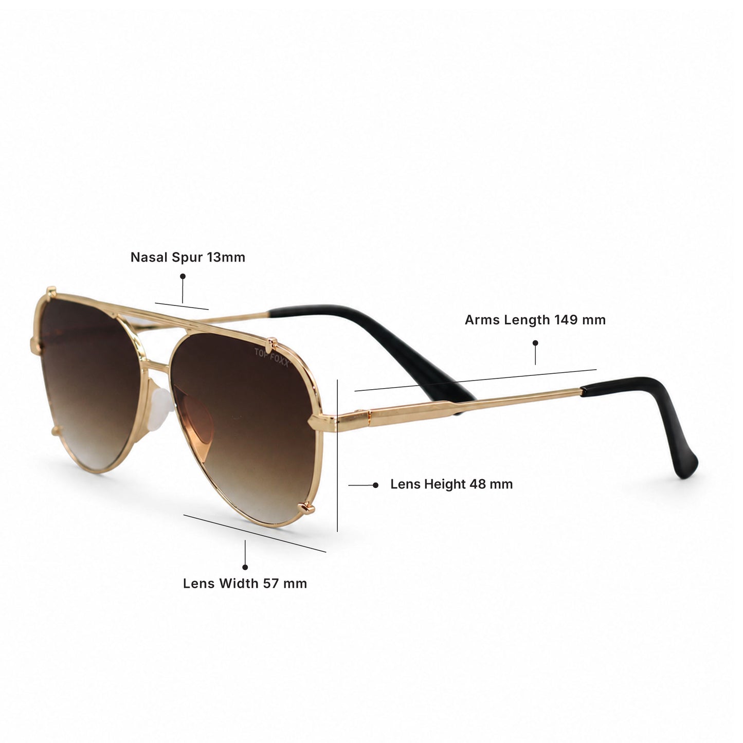Smaller Cristina - Faded Brown & Gold - Tangle Free Round Aviator Sunglasses