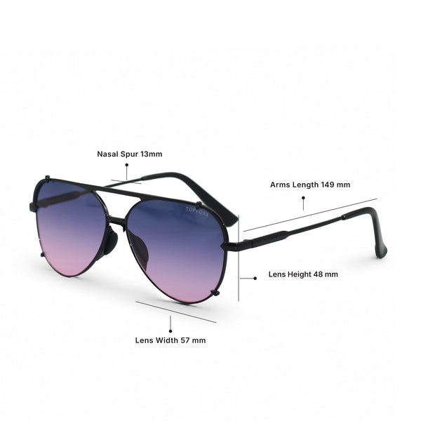Smaller Cristina - Faded Purple & Pink - Tangle Free Round Aviator Sunglasses