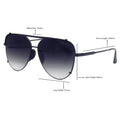 Smaller Cristina - Tangle Free - Faded Black Aviator Sunglasses Black