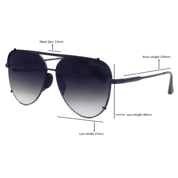 Smaller Cristina - Tangle Free - Faded Black Aviator Sunglasses Black