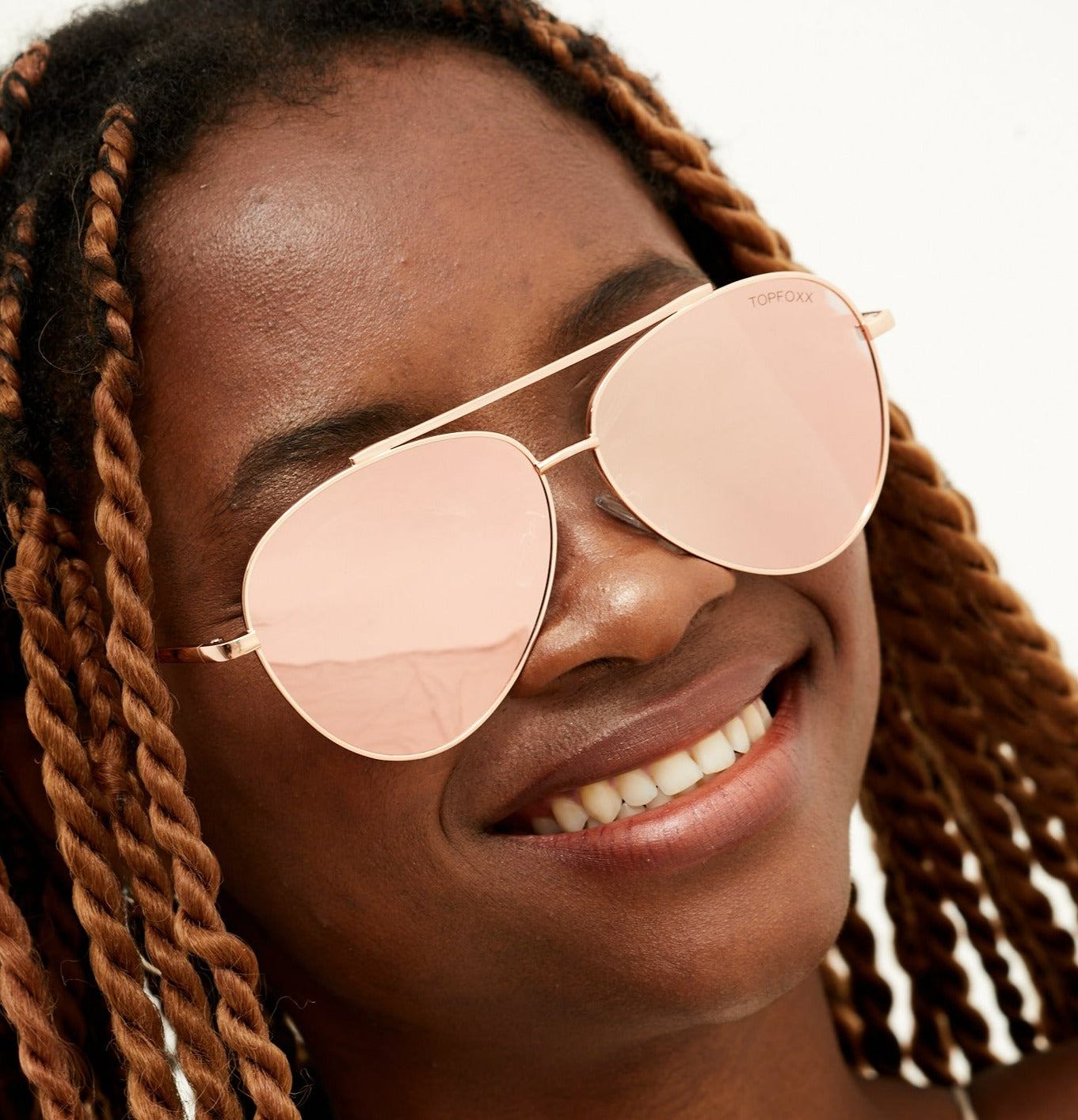 Rose gold store women's aviator sunglasses