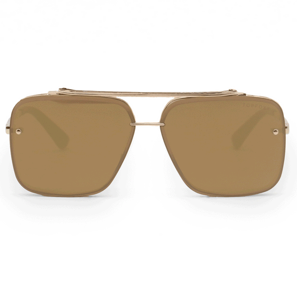 Bella Mirrored Bronze - Tangle Free Aviator Sunglasses - Certified