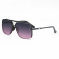 Bella Sunglasses are square aviators with faded purple to pink lenses and black metal details. Including tangle free technology.