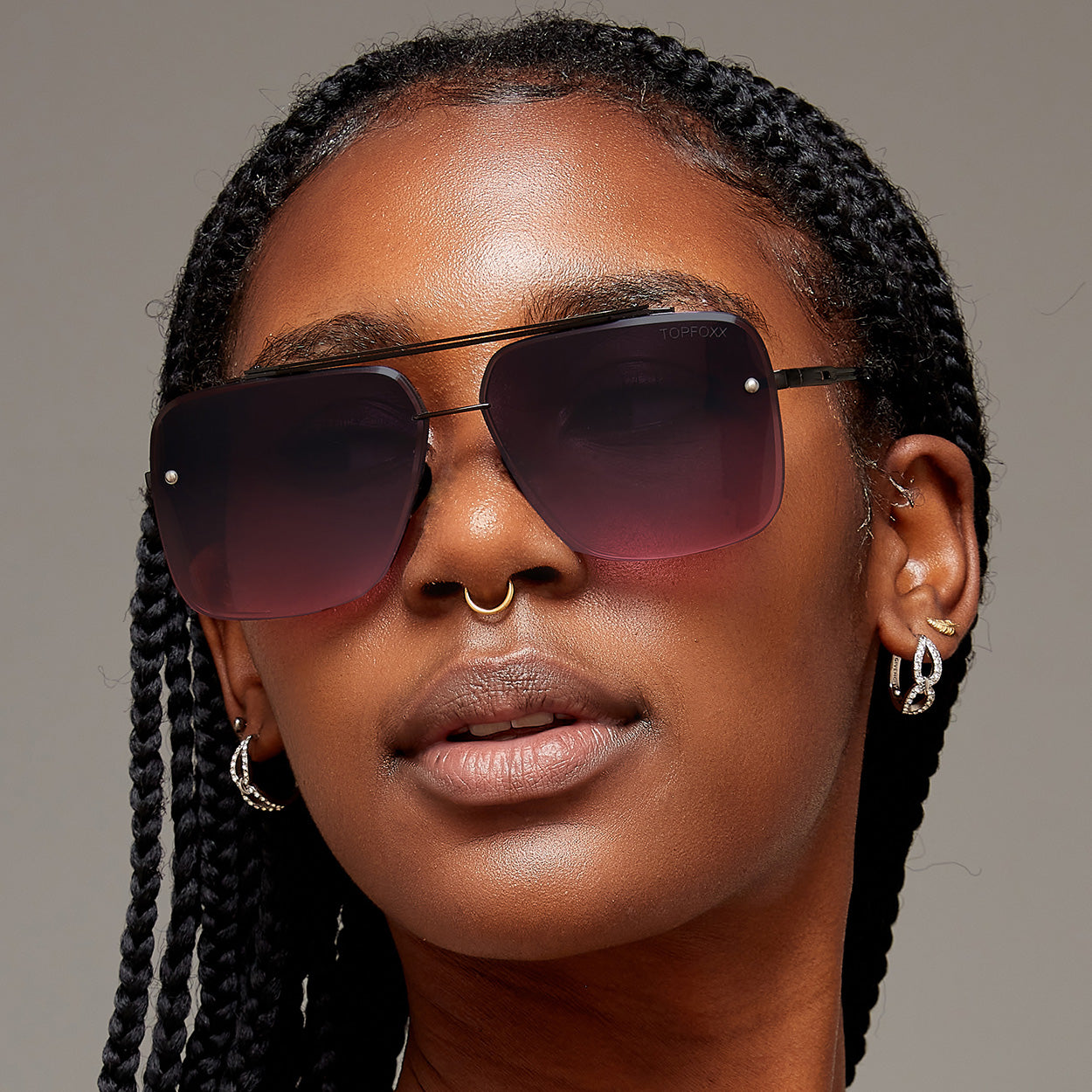 Bella Faded Purple and Pink - Tangle Free Aviator Sunglasses – TopFoxx