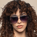 Bella Midnight - Tangle Free Aviator Sunglasses