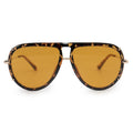 Ivy Luxe - Yellow Tangle-Free Round Aviator Sunglasses