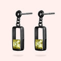 Topfoxx Jewelry Sterling Silver Earrings Glow Up Chartreuse Crystal Black Gold Base