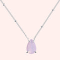 Topfoxx Jewelry Sterling Silver Necklace Teardrop Pendant Pink