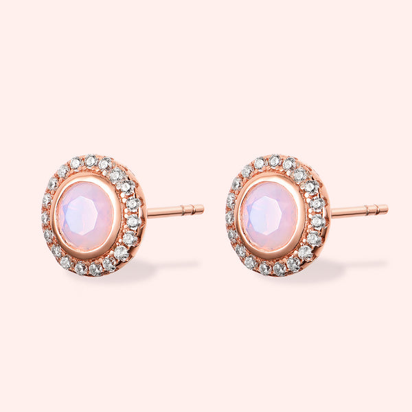 Topfoxx Jewelry Sterling Silver Rebel Earrings Pink Crystal 